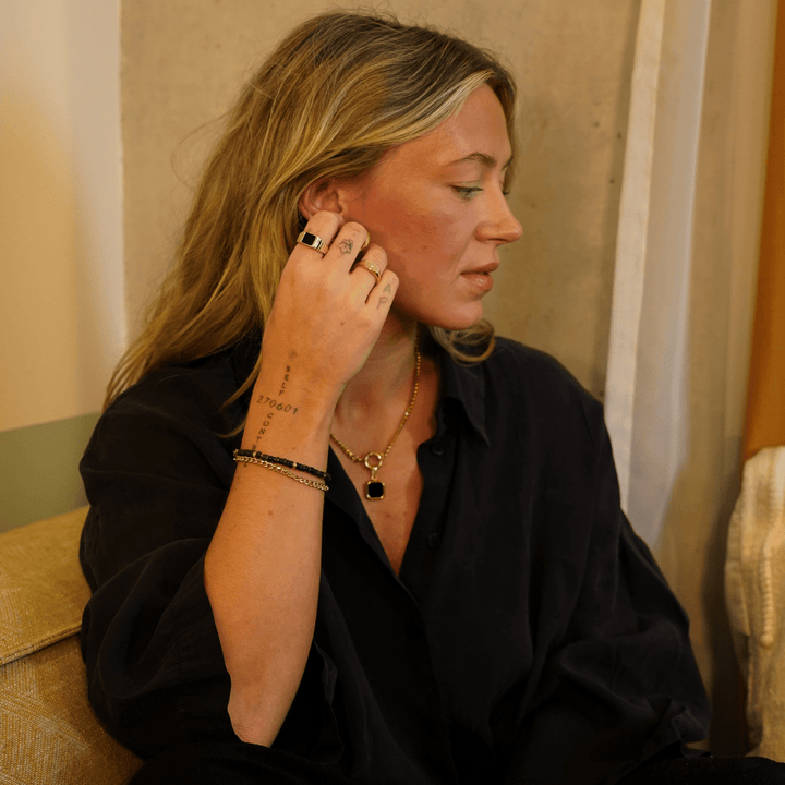 Midnight Beaded Natural Stone Bracelet - Ocean Native