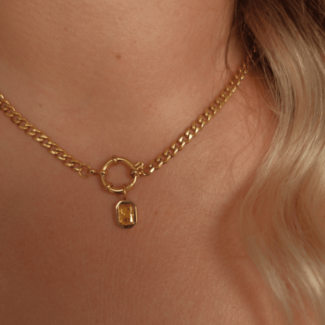 November Birthstone Necklace - Citrine CZ - Ocean Native