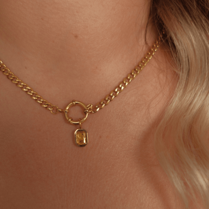 November Birthstone Necklace - Citrine CZ - Ocean Native