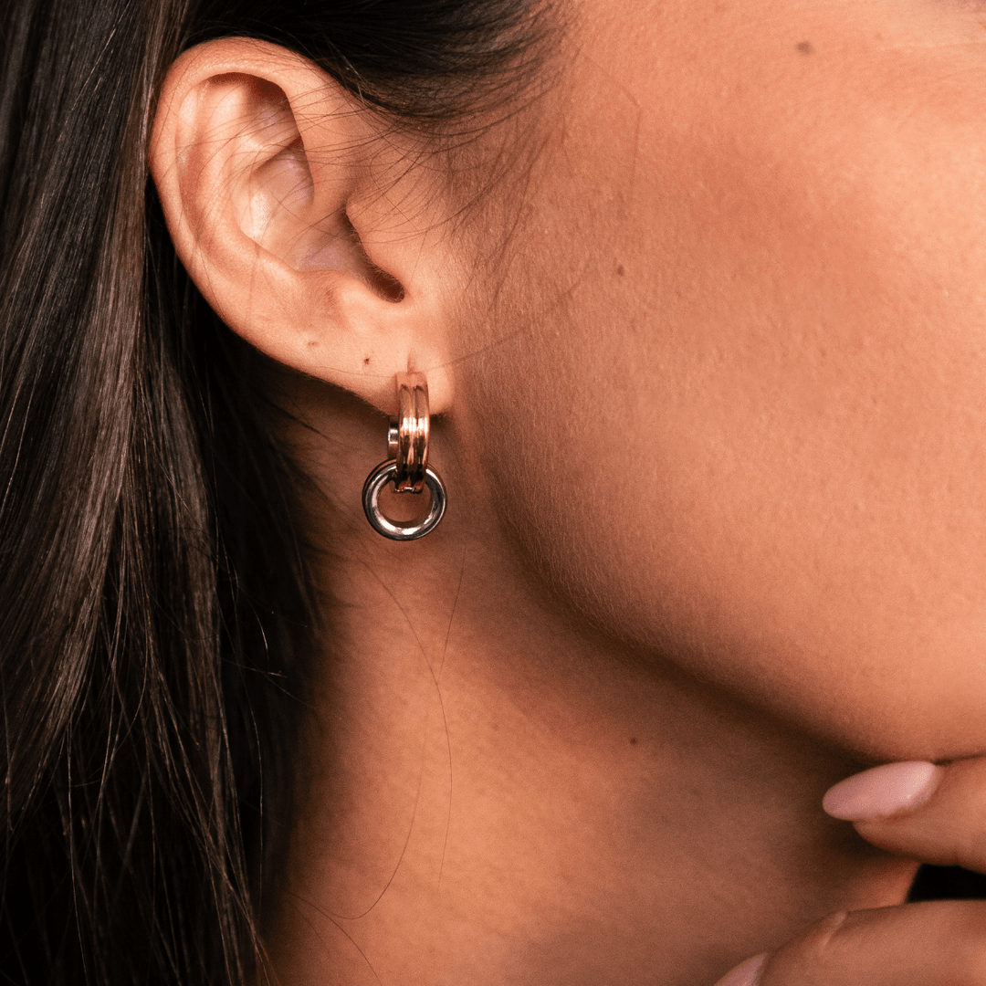 Orbit Mixed Metal Hoop Earrings - Ocean Native