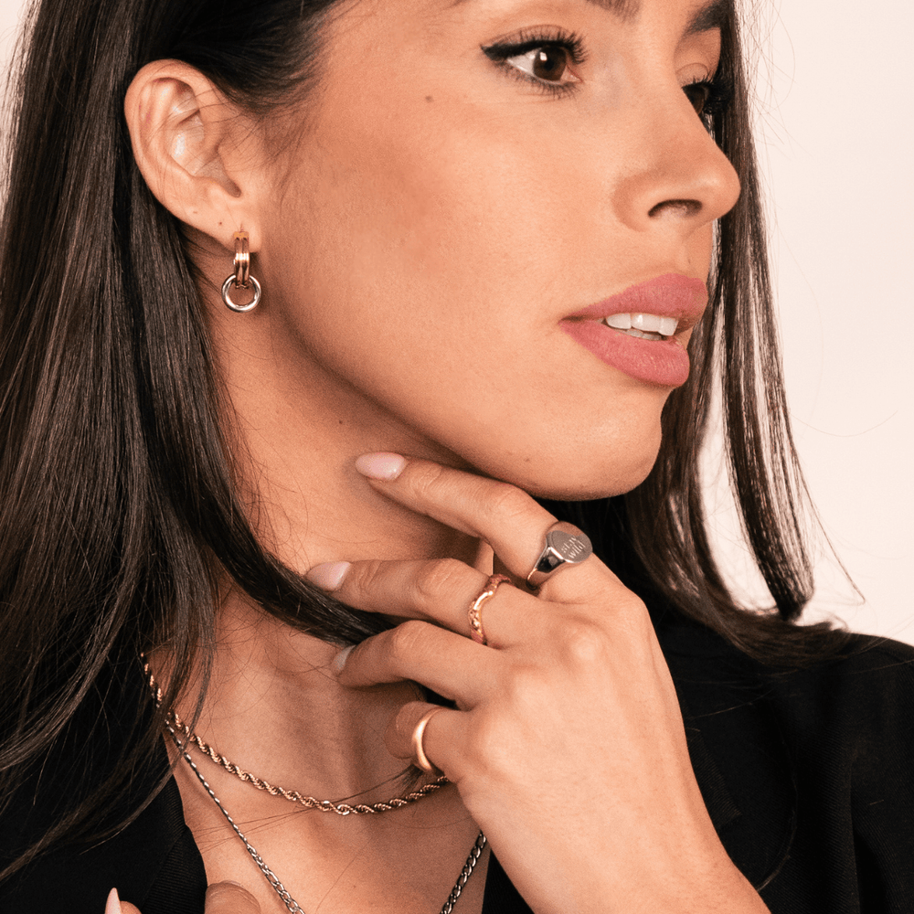 Orbit Mixed Metal Hoop Earrings - Ocean Native