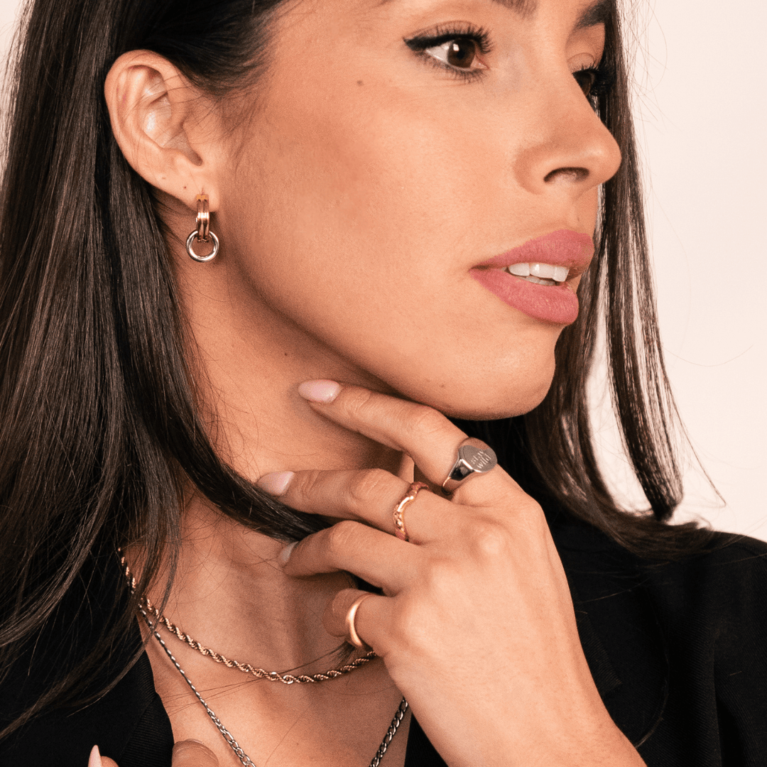 Orbit Mixed Metal Hoop Earrings - Ocean Native