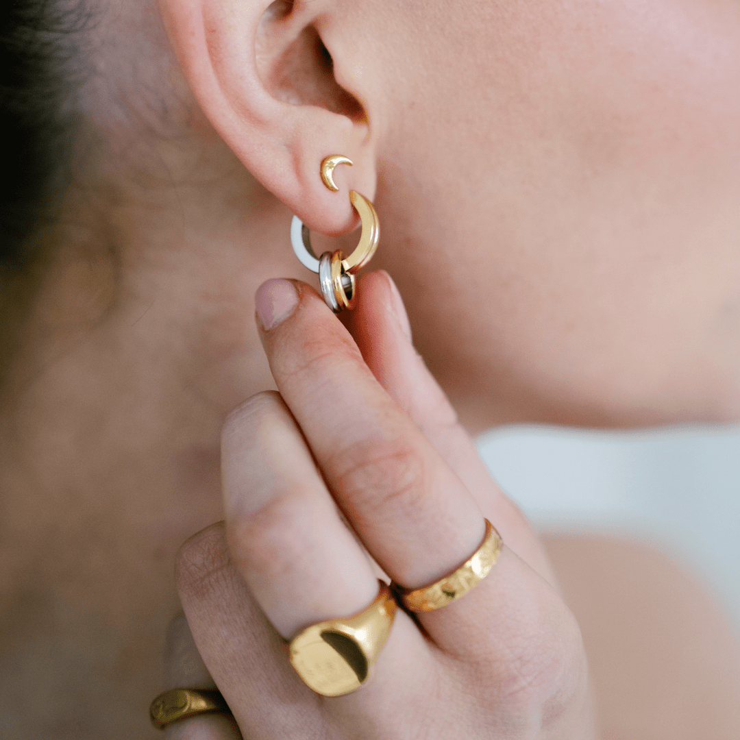 Orbit Mixed Metal Hoop Earrings - Ocean Native