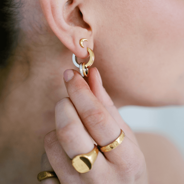 Orbit Mixed Metal Hoop Earrings - Ocean Native
