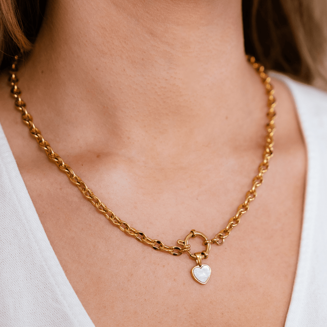 Pearl Heart Charm Necklace - Ocean Native