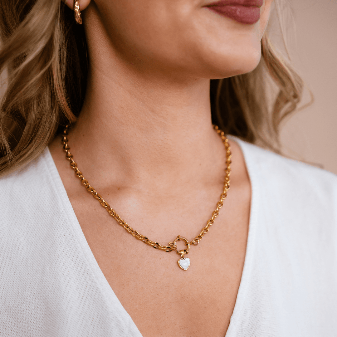 Pearl Heart Charm Necklace - Ocean Native