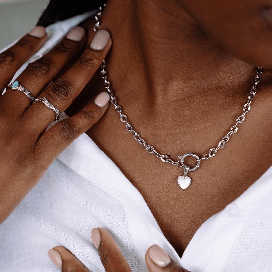 Pearl Heart Charm - Silver - Ocean Native