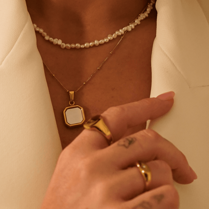 Pearl Square Pendant Charm - Ocean Native