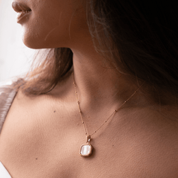 Pearl Square Pendant Charm