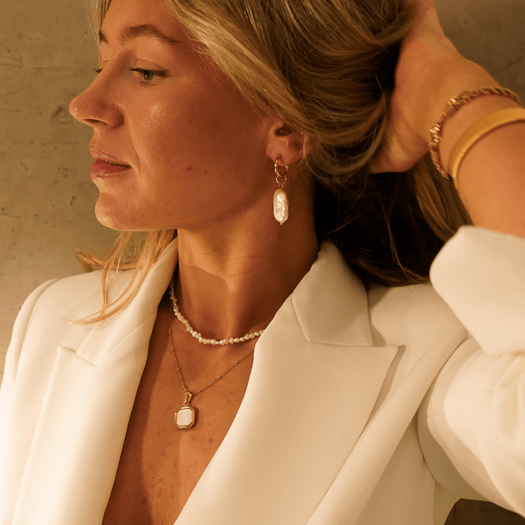 Pearl Square Pendant Charm Necklace - Ocean Native