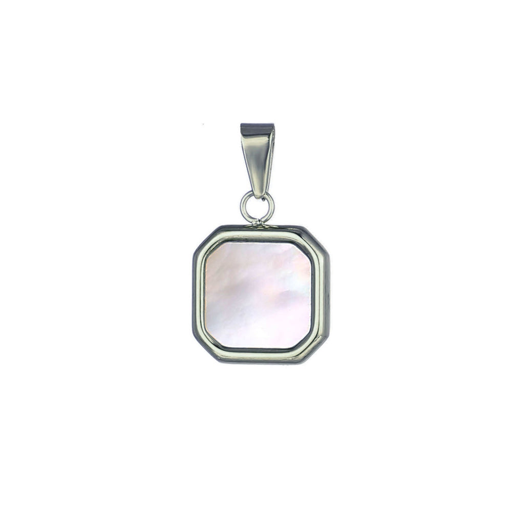 Pearl Square Pendant Charm - Silver - Ocean Native