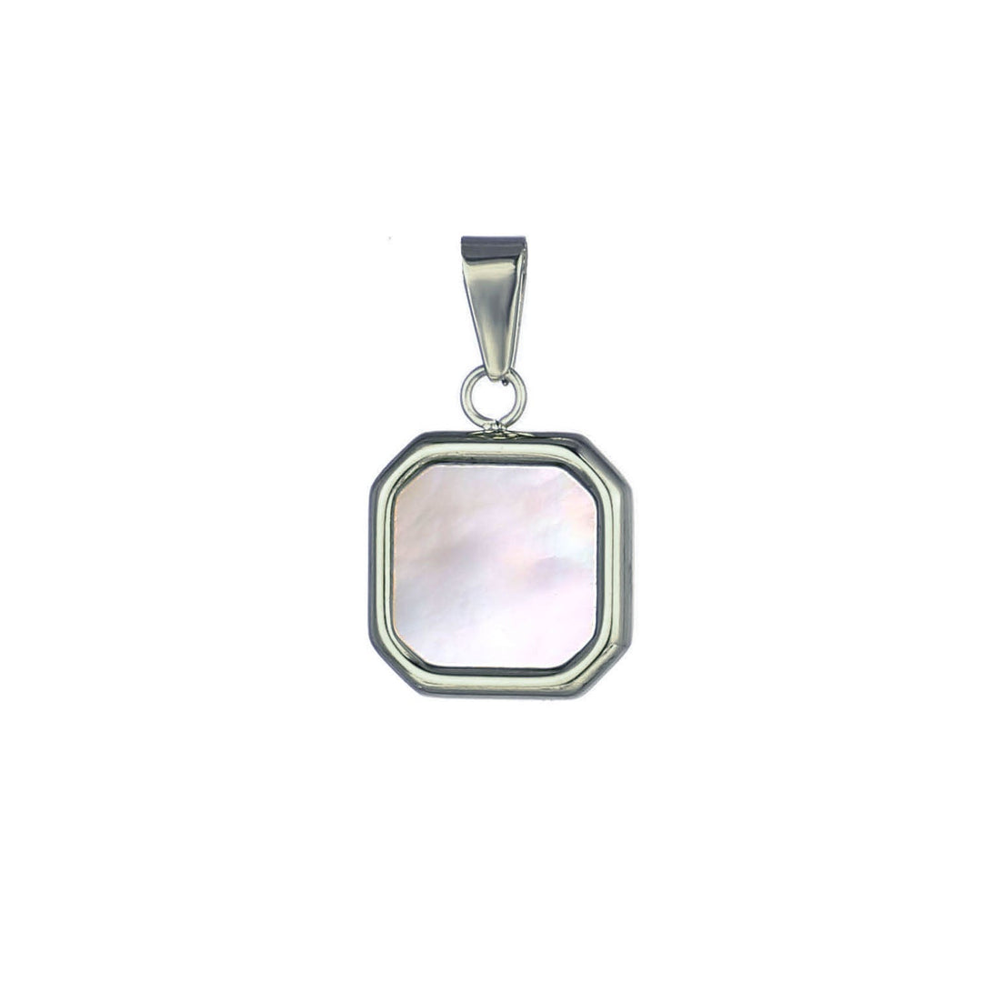 Pearl Square Pendant Charm - Silver - Ocean Native