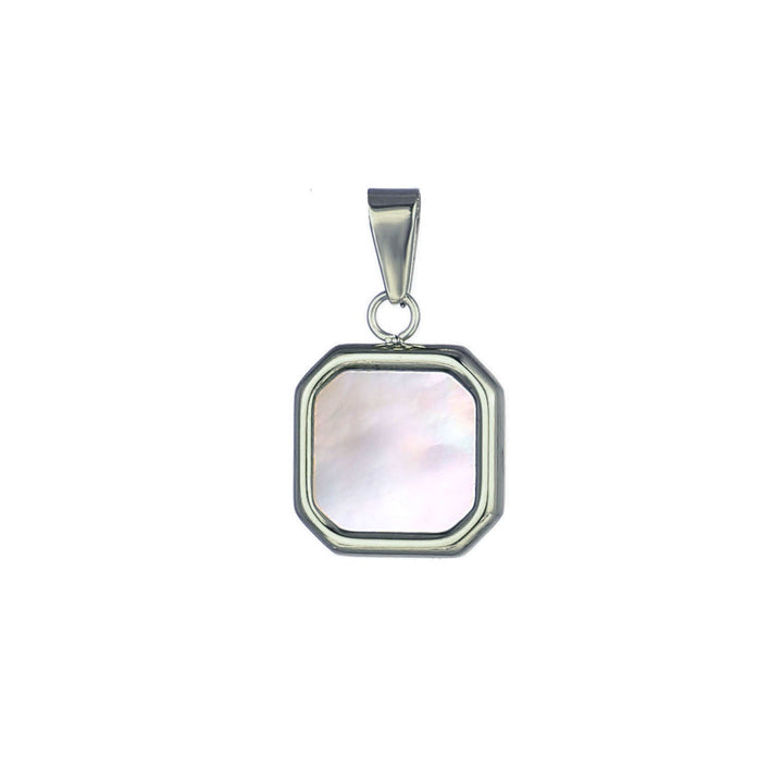 Pearl Square Pendant Charm - Silver - Ocean Native