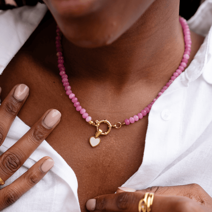 Pink Sands Natural Stone Clasp Necklace - Ocean Native