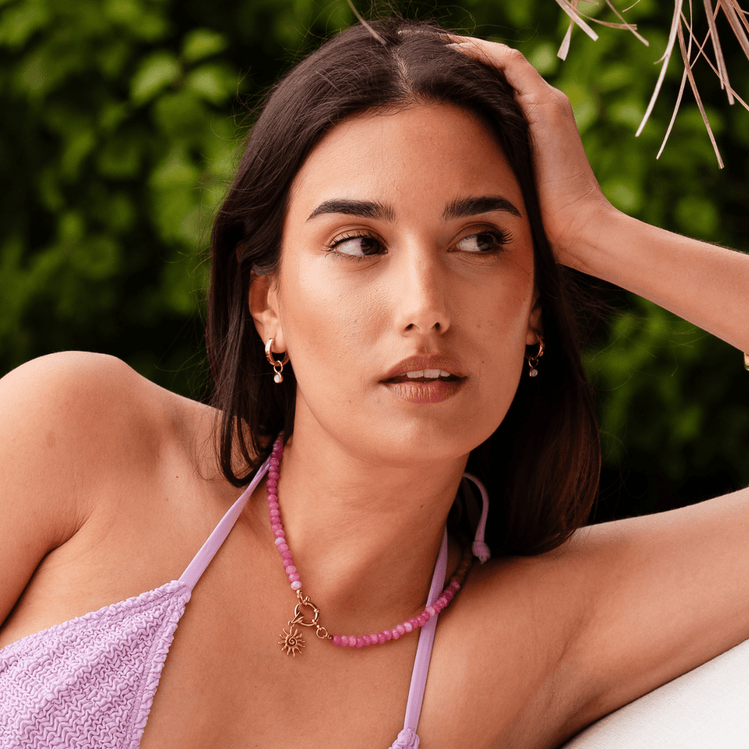 Pink Sands Natural Stone Clasp Necklace - Ocean Native