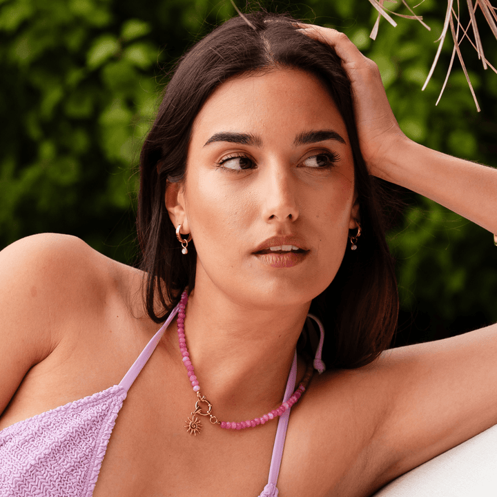 Pink Sands Natural Stone Clasp Necklace - Ocean Native