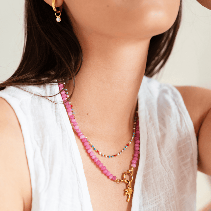 Pink Sands Natural Stone Clasp Necklace - Ocean Native