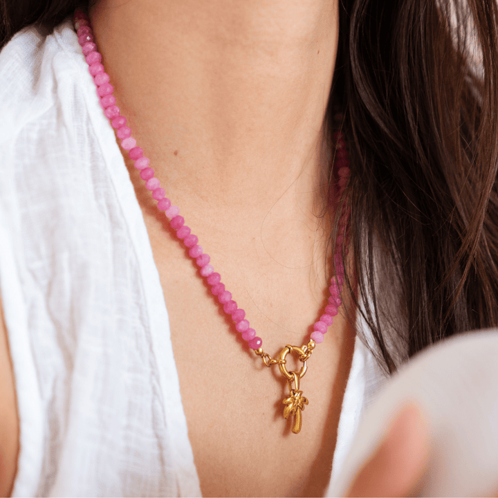 Pink Sands Natural Stone Clasp Necklace - Ocean Native