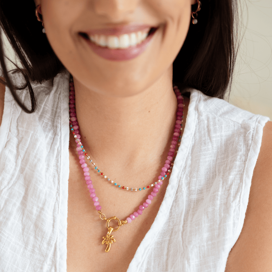 Pink Sands Natural Stone Clasp Necklace - Ocean Native