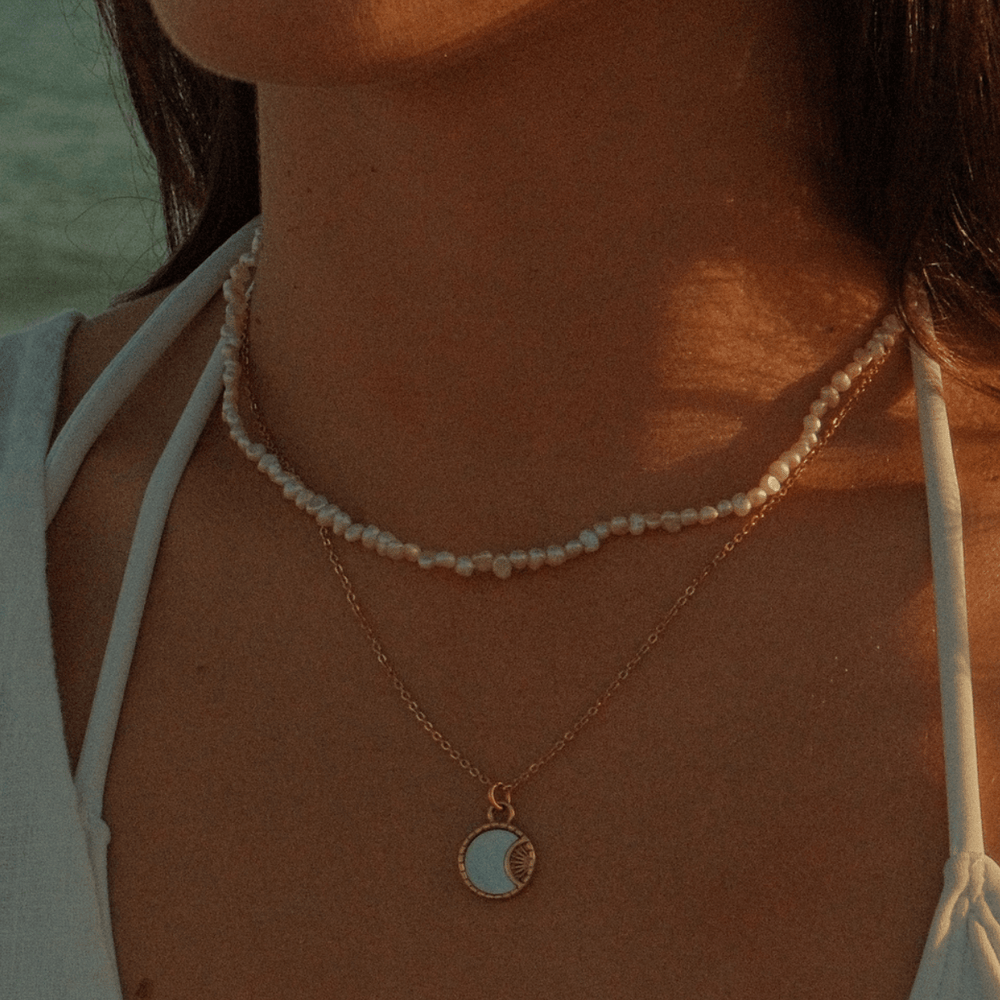 Solar Pendant Charm Necklace - Ocean Native