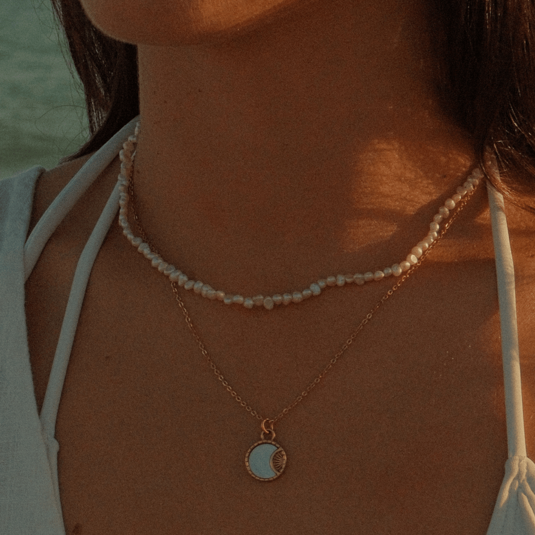 Solar Pendant Charm Necklace - Ocean Native