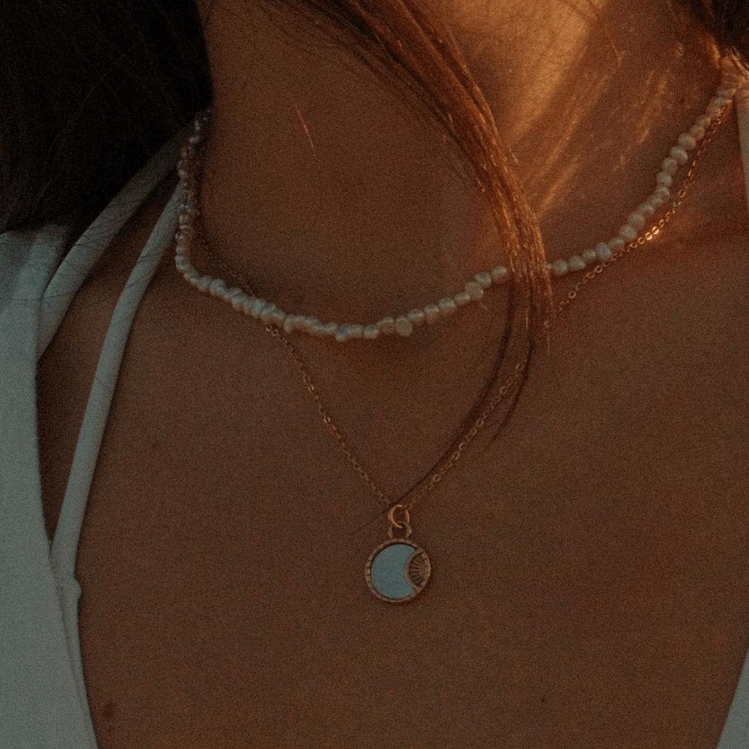 Solar Pendant Charm Necklace - Ocean Native