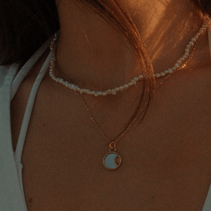 Solar Pendant Charm Necklace - Ocean Native