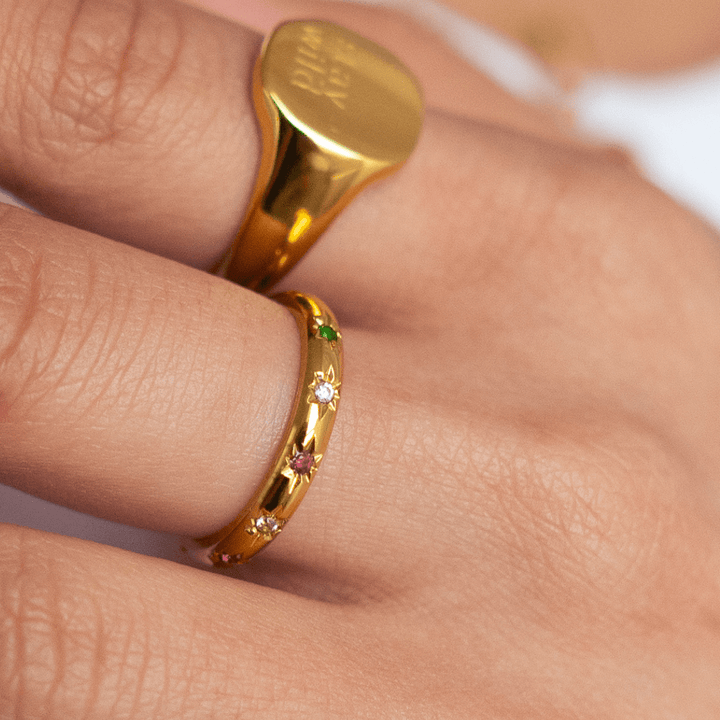 Starburst Band Ring - Gold & Silver - Ocean Native