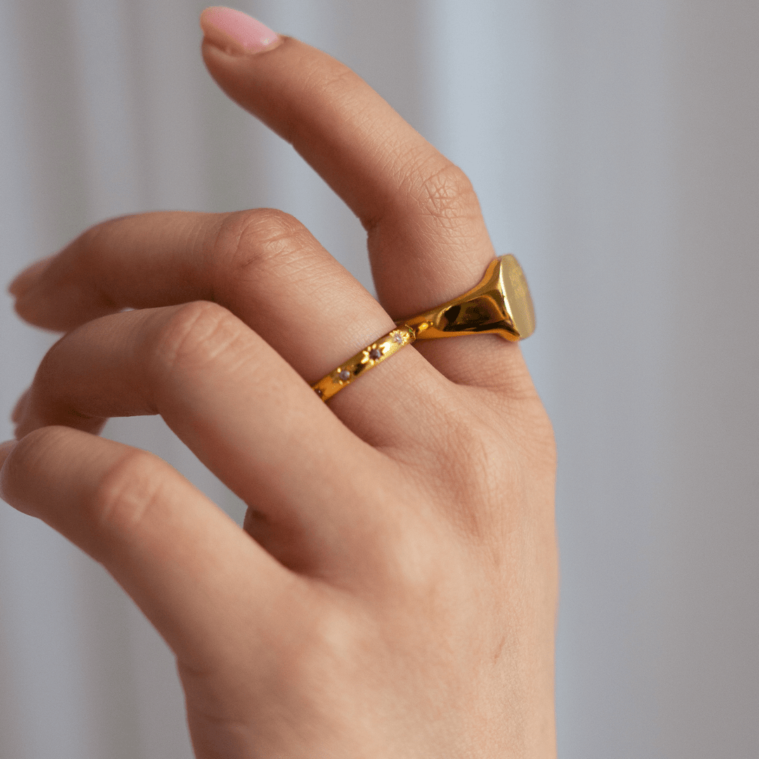 Starburst Band Ring - Gold & Silver - Ocean Native