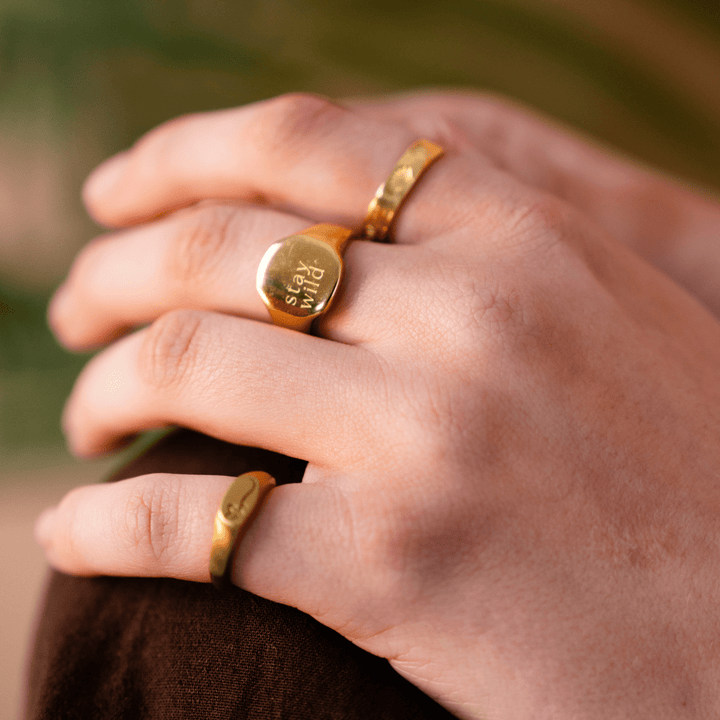 Stay Wild Signature Signet Ring - Gold &amp; Silver - Ocean Native