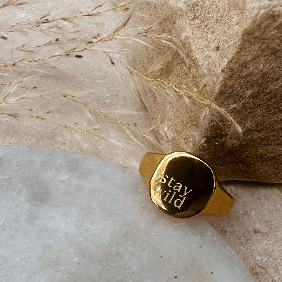 Stay Wild Signature Signet Ring - Gold & Silver - Ocean Native