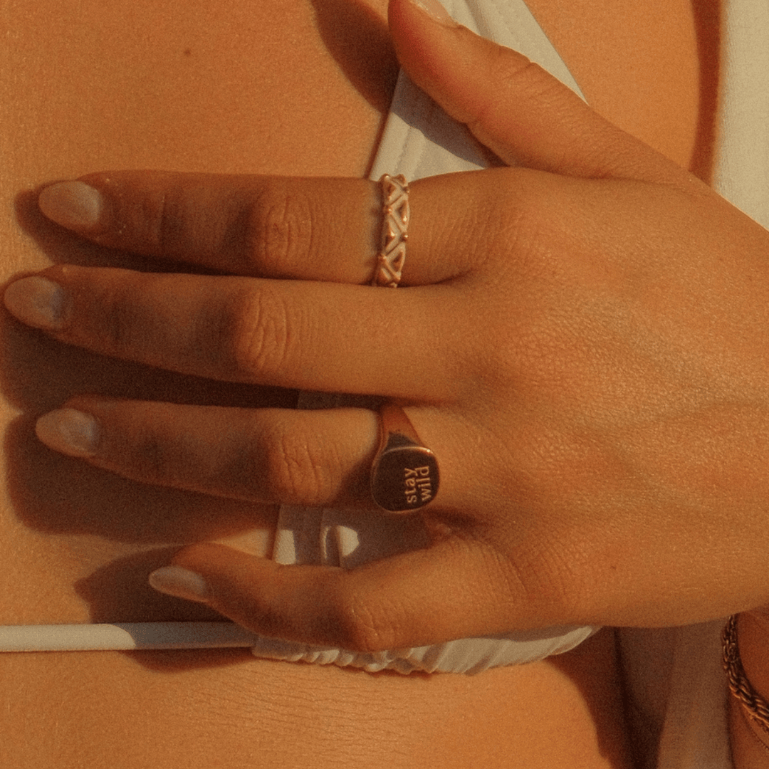 Stay Wild Signature Signet Ring - Gold & Silver - Ocean Native