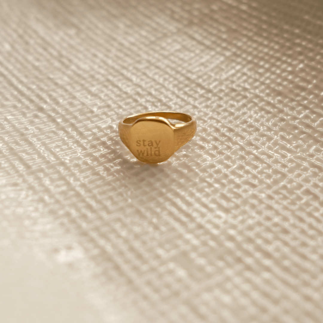 Stay Wild Signature Signet Ring - Gold & Silver - Ocean Native