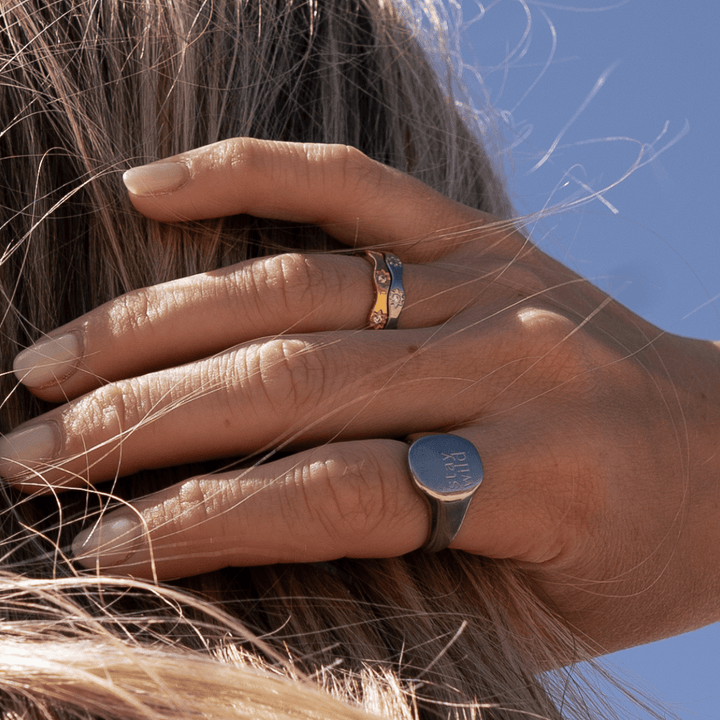 Stay Wild Signature Signet Ring - Gold & Silver - Ocean Native