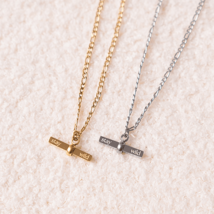 Stay Wild Signature T-Bar Necklace - Gold &amp; Silver - Ocean Native