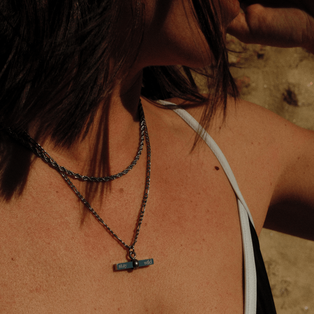 Stay Wild Signature T - Bar Necklace - Gold & Silver - Ocean Native