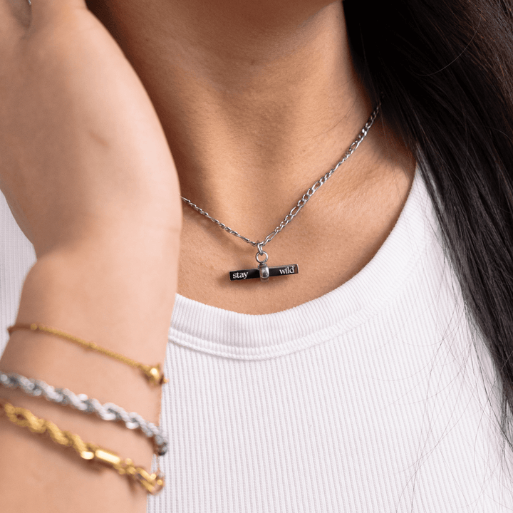 Stay Wild Signature T - Bar Necklace - Gold & Silver - Ocean Native