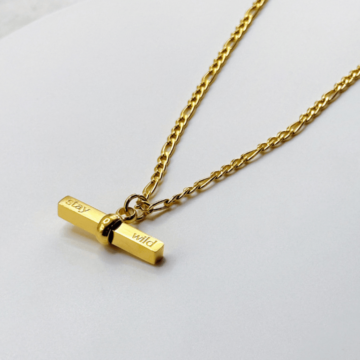 Stay Wild Signature T - Bar Necklace - Gold & Silver - Ocean Native