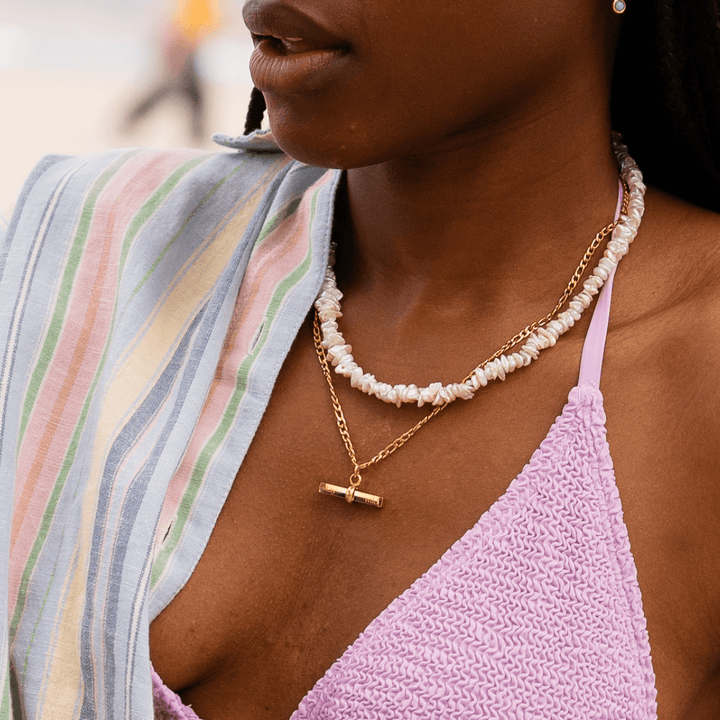 Stay Wild Signature T-Bar Necklace - Gold &amp; Silver - Ocean Native