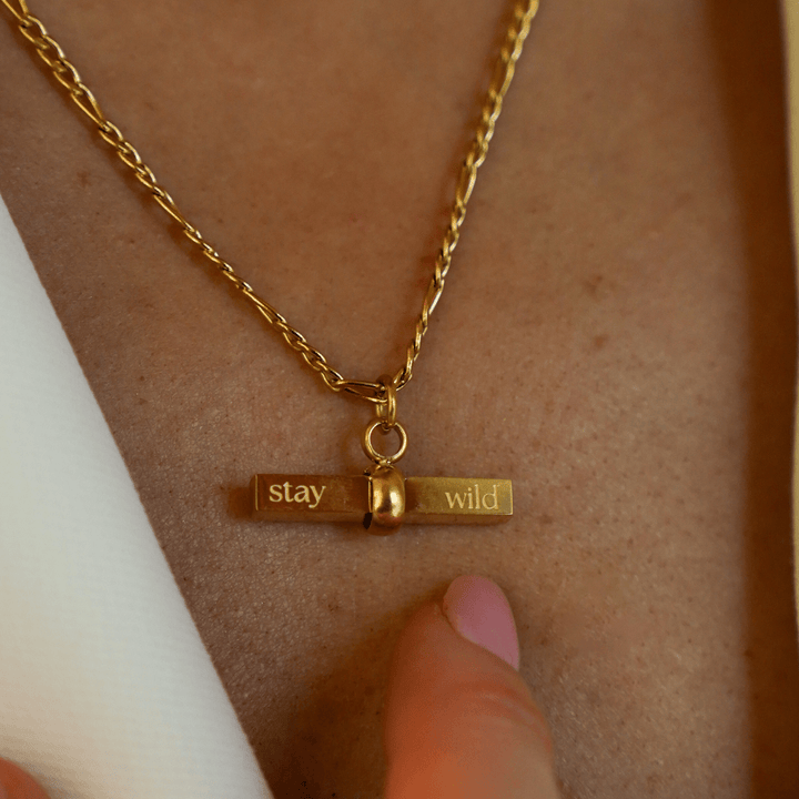 Stay Wild Signature T - Bar Necklace - Gold & Silver - Ocean Native