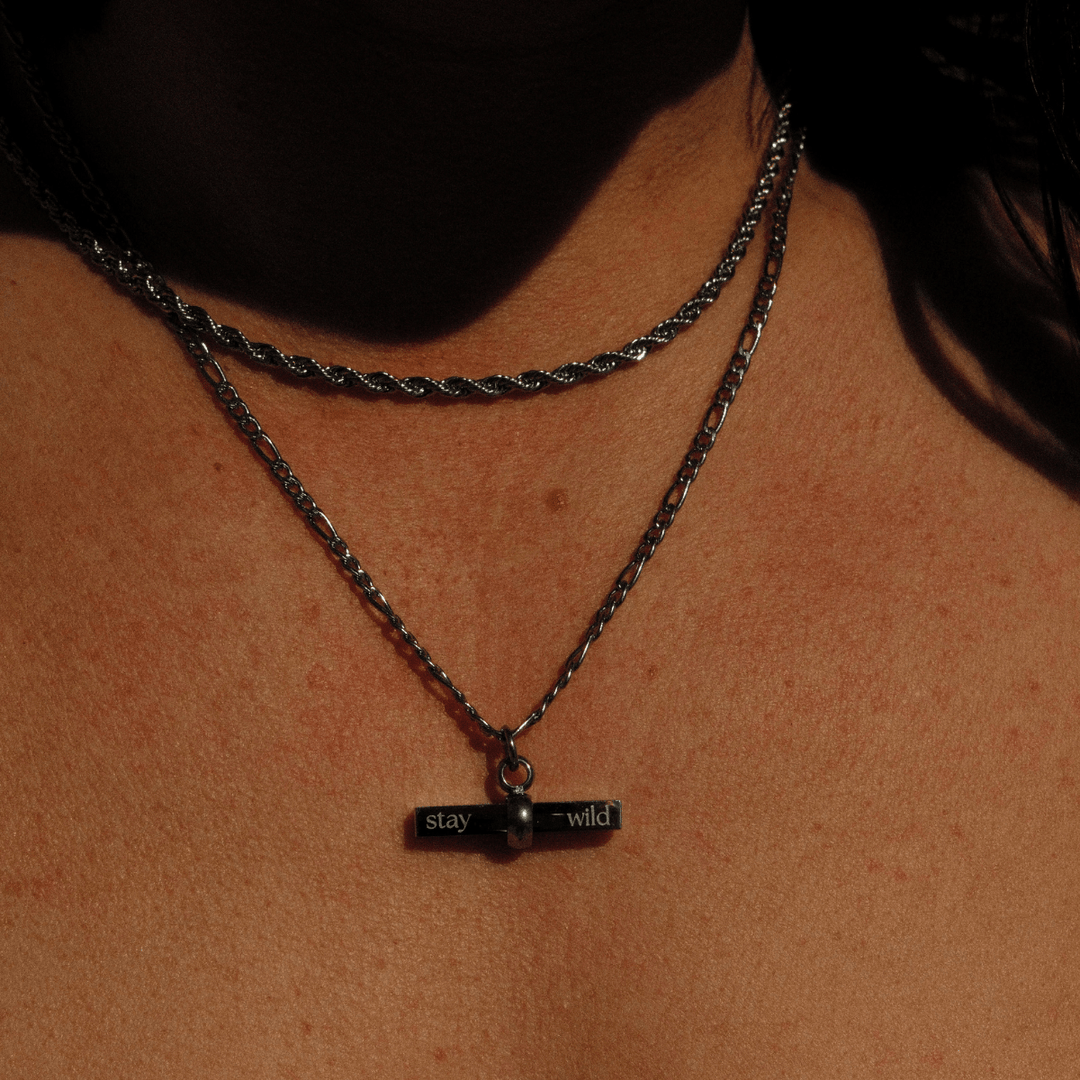 Stay Wild Signature T - Bar Necklace - Gold & Silver - Ocean Native