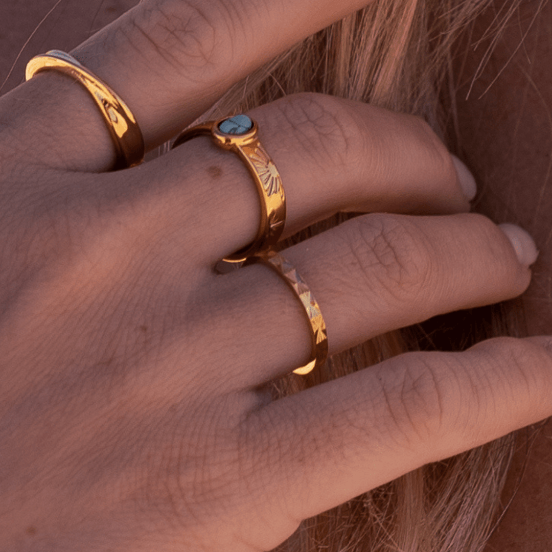 Sunray Stacking Ring - Ocean Native