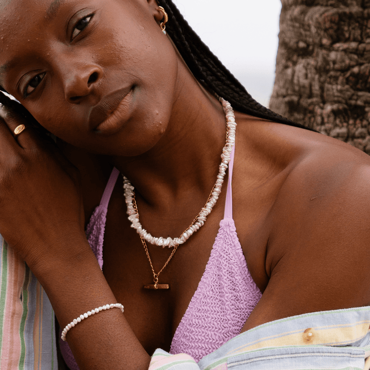 The Cala Freshwater Pearl Clasp Necklace - Ocean Native