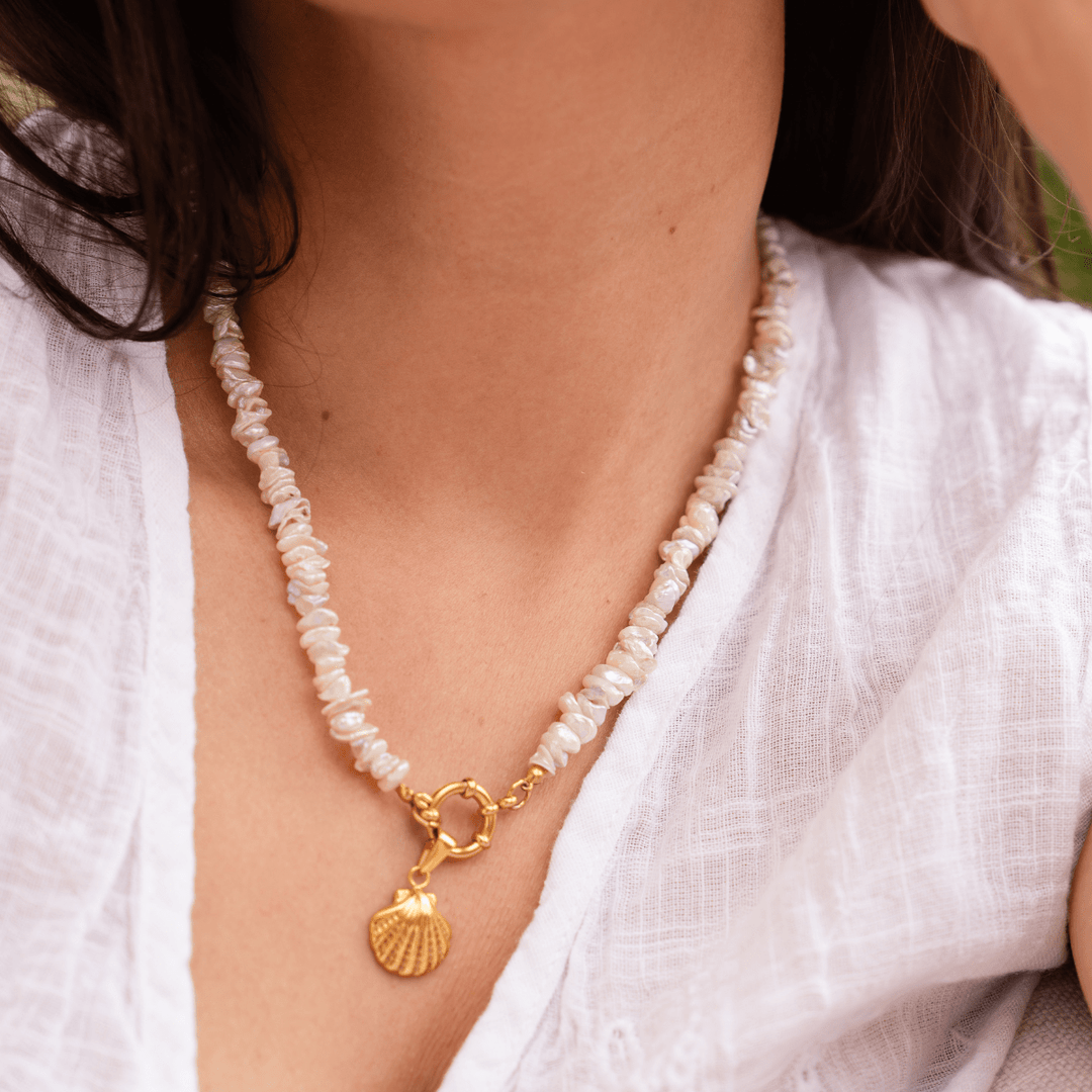 The Cala Freshwater Pearl Clasp Necklace - Ocean Native