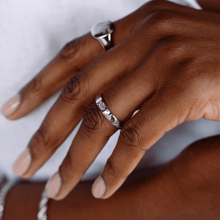 The Ocean Muse Band Ring - Gold &amp; Silver - Ocean Native