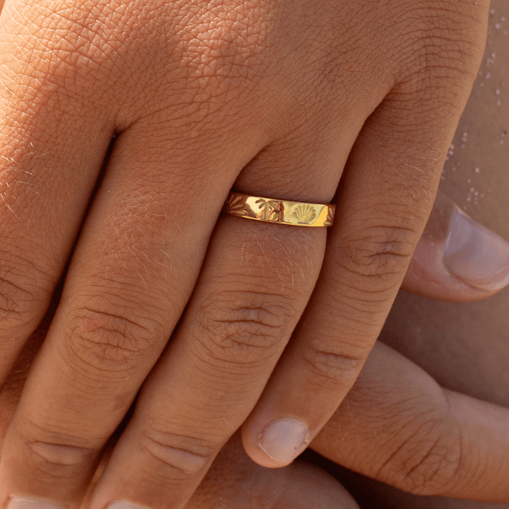 The Ocean Muse Band Ring - Gold & Silver - Ocean Native