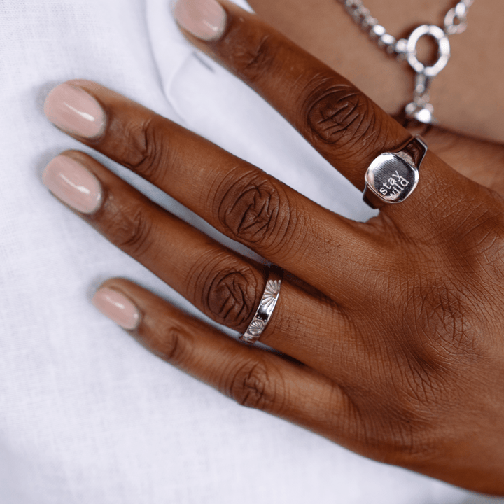 The Ocean Muse Band Ring - Gold &amp; Silver - Ocean Native