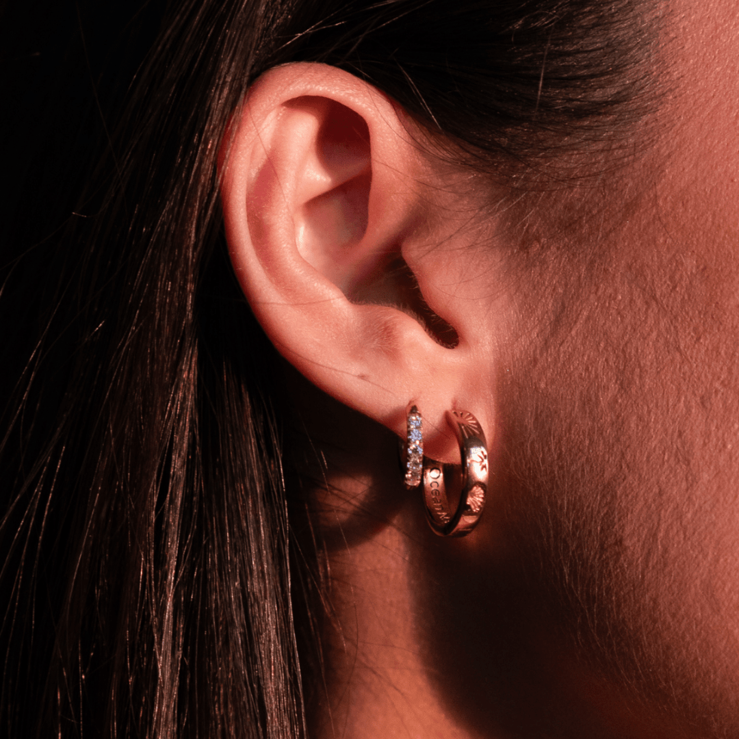 The Ocean Muse Hoop Earrings - Pearl Stone - Ocean Native