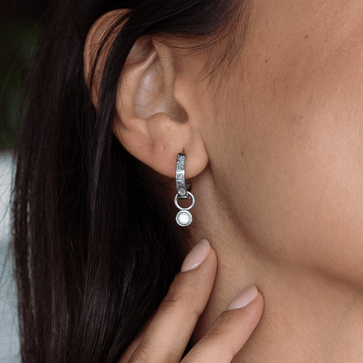 The Ocean Muse Hoop Earrings - Pearl Stone - Ocean Native