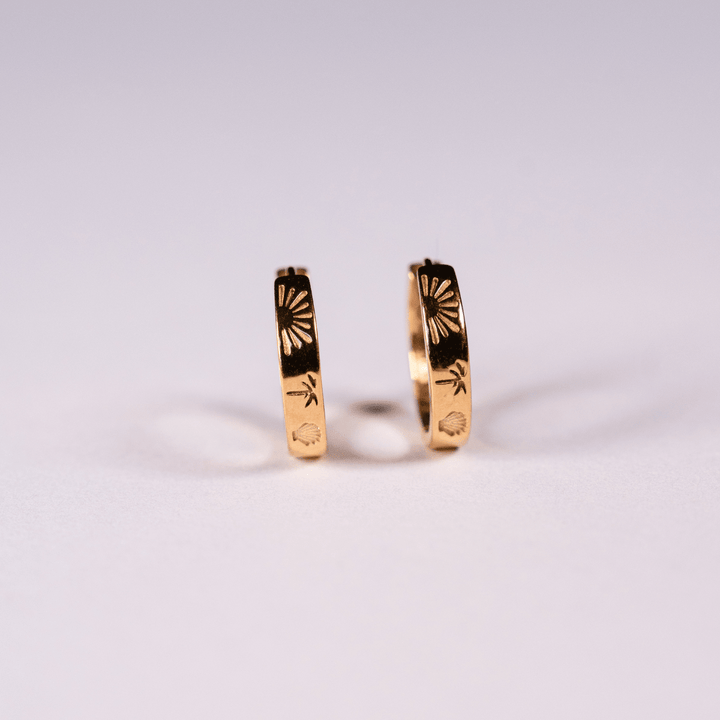 The Ocean Muse Hoop Earrings - Pearl Stone - Gold &amp; Silver - Ocean Native